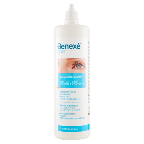 Benexè Occhi Soluzione Salina per Tutti i Tipi di Lenti a Contatto 550 ml